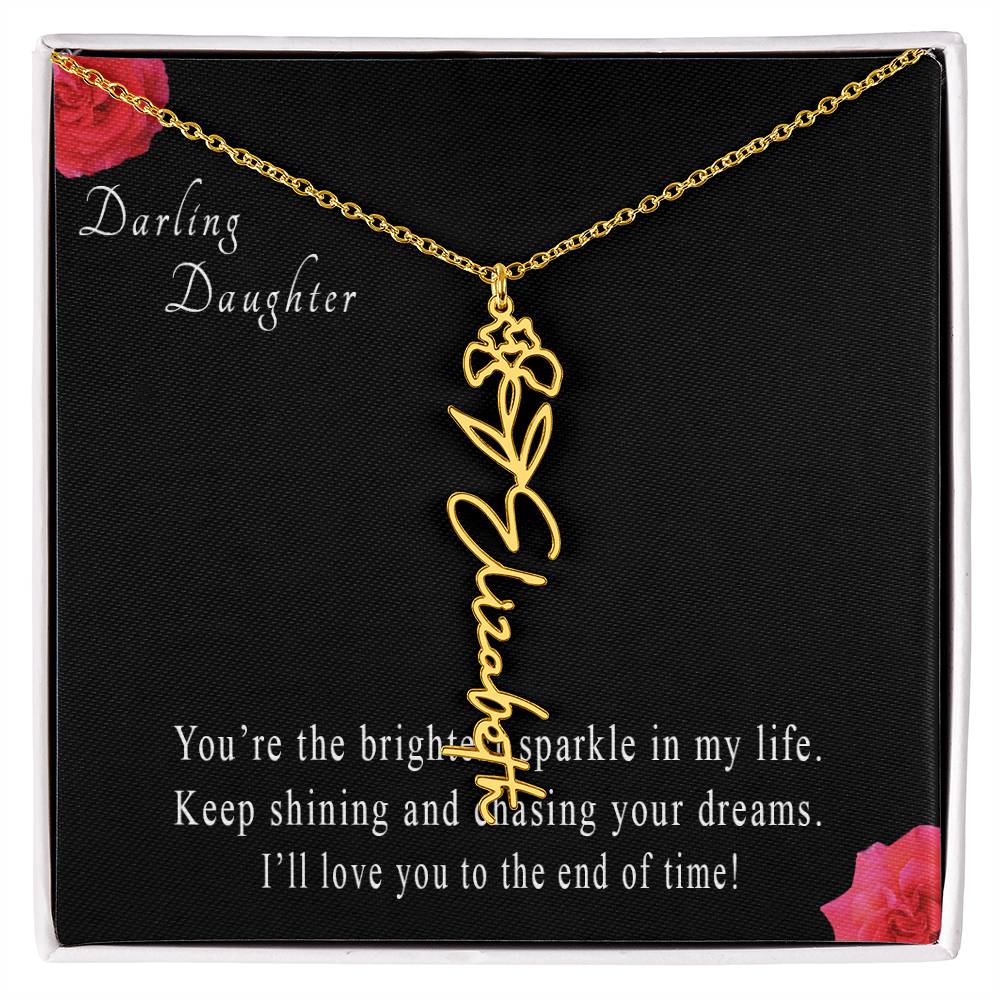 Personalized Flower Name Necklace for Daughter