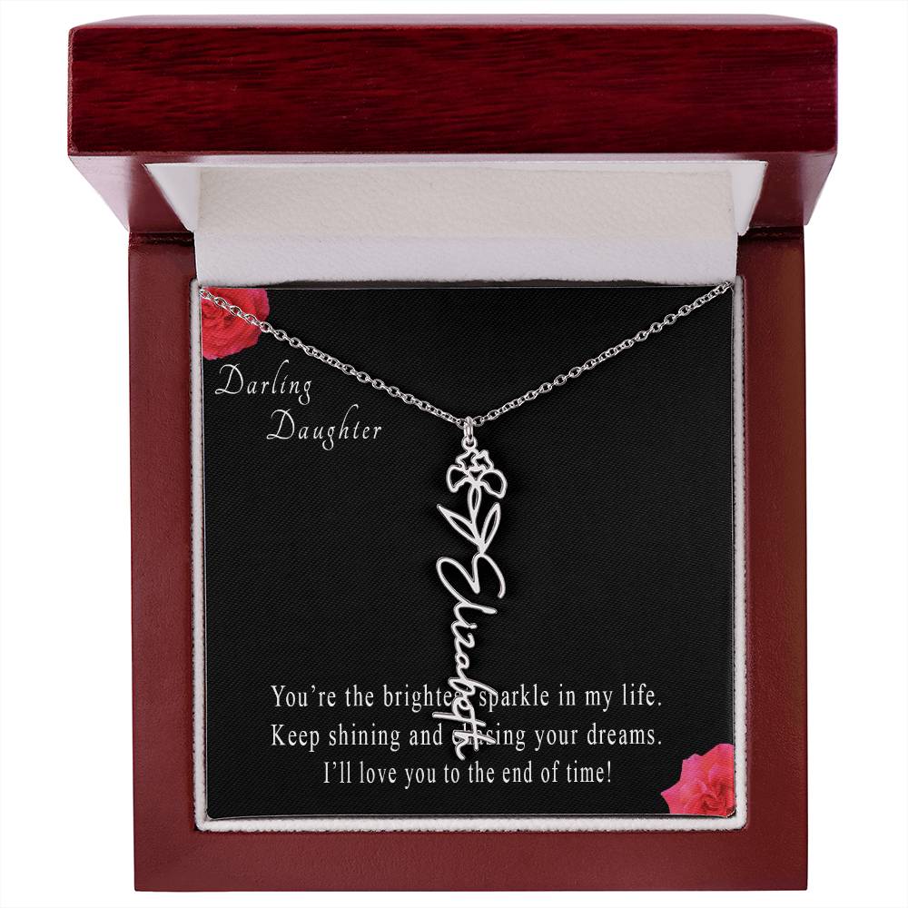 Personalized Flower Name Necklace for Daughter