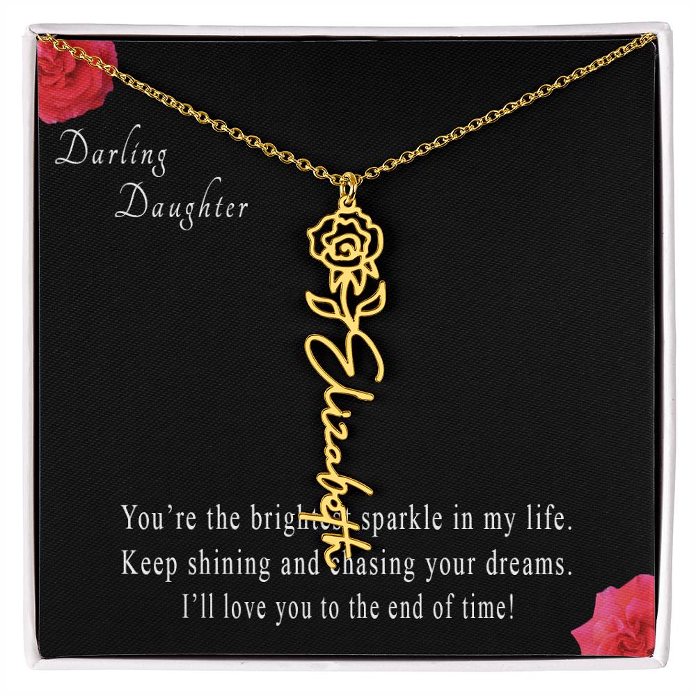 Personalized Flower Name Necklace for Daughter