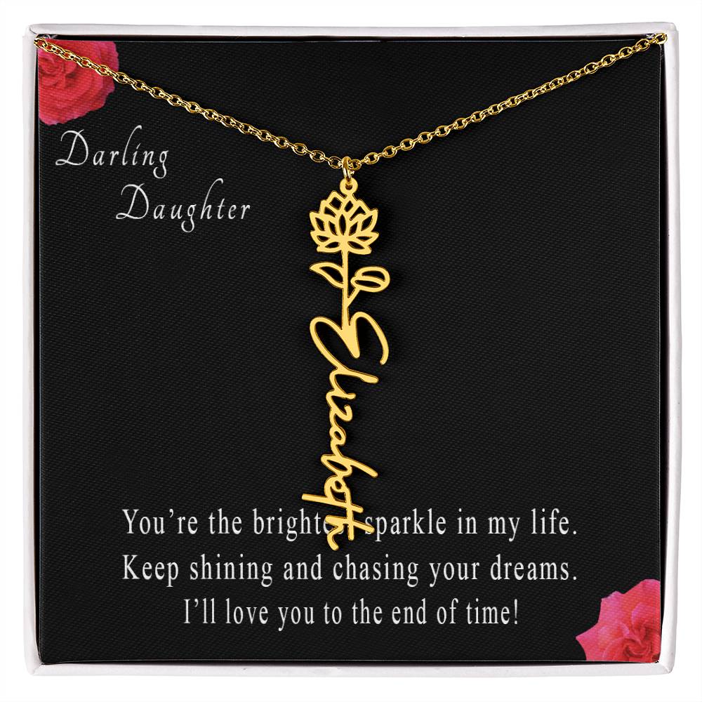 Personalized Flower Name Necklace for Daughter