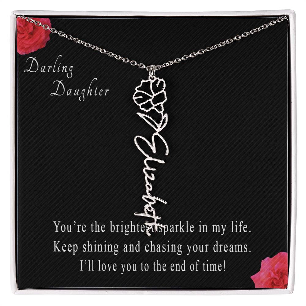 Personalized Flower Name Necklace for Daughter