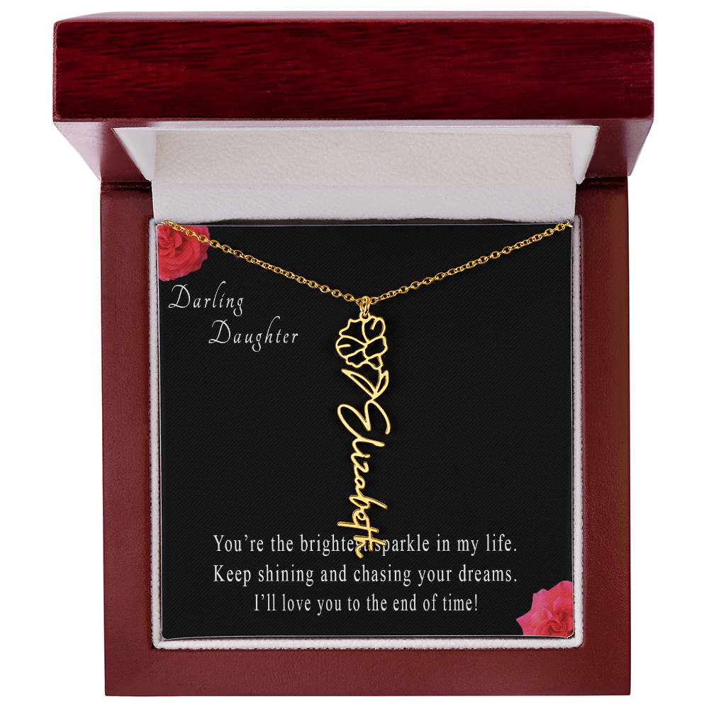Personalized Flower Name Necklace for Daughter