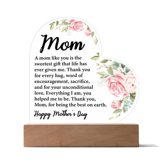 Mom Heart Acrylic Plaque