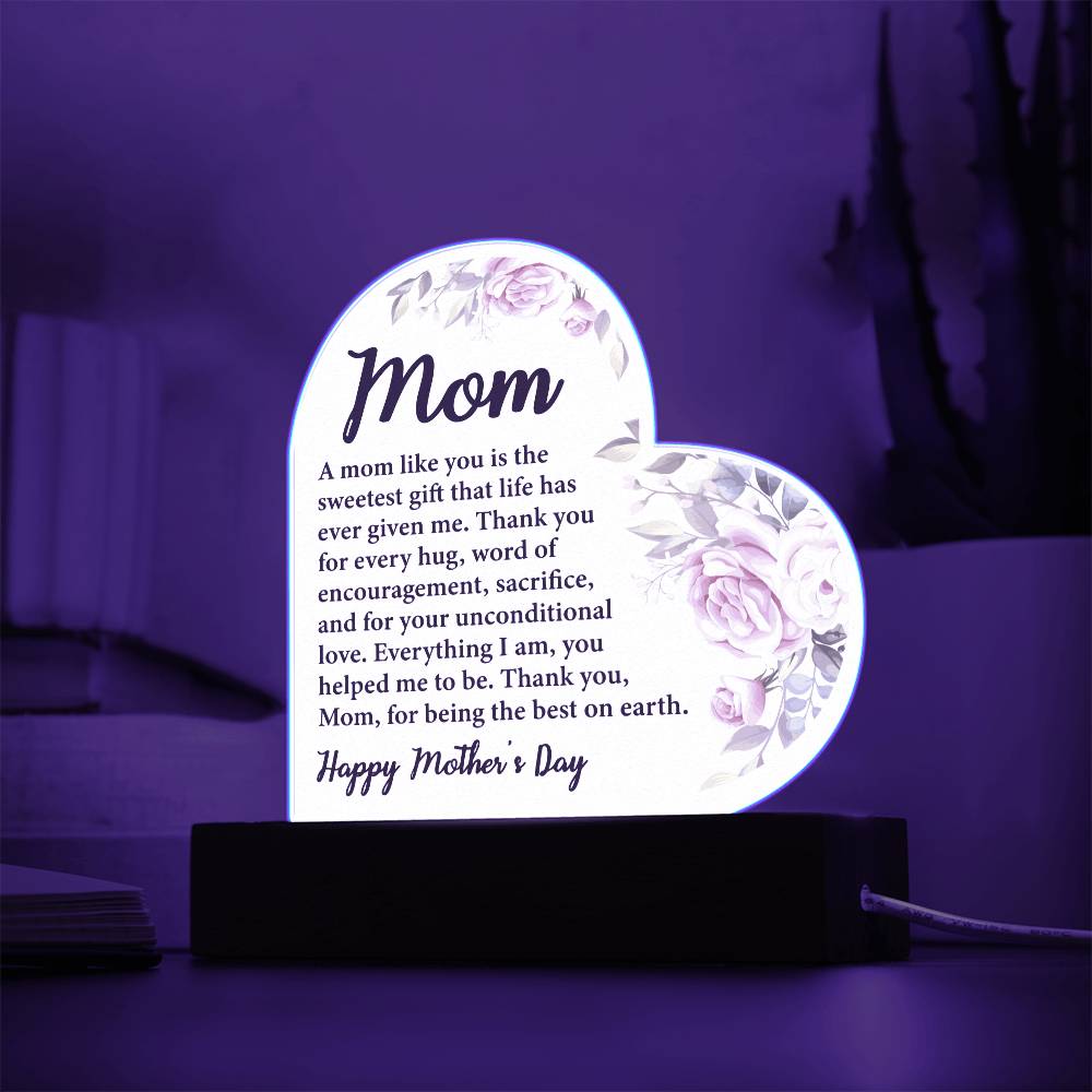 Mom Heart Acrylic Plaque