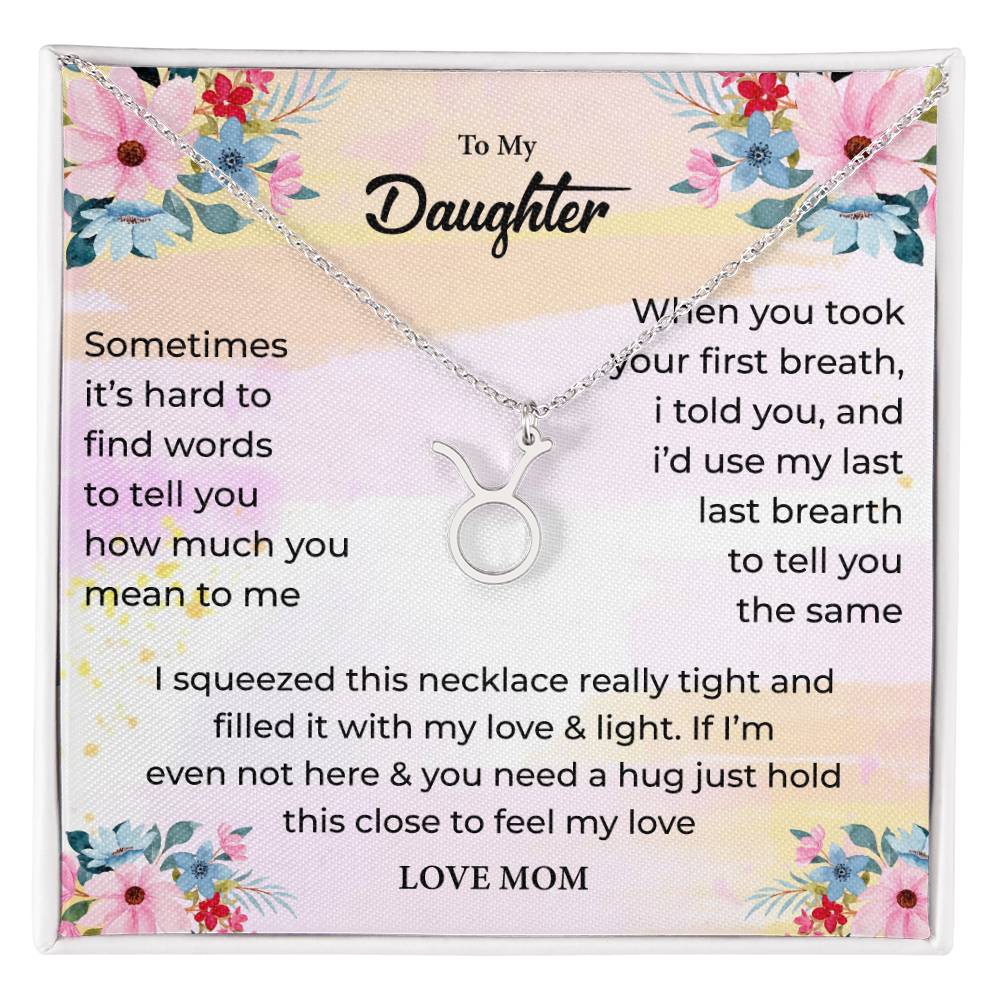 Zodiac Necklace for Daughter with Message Card