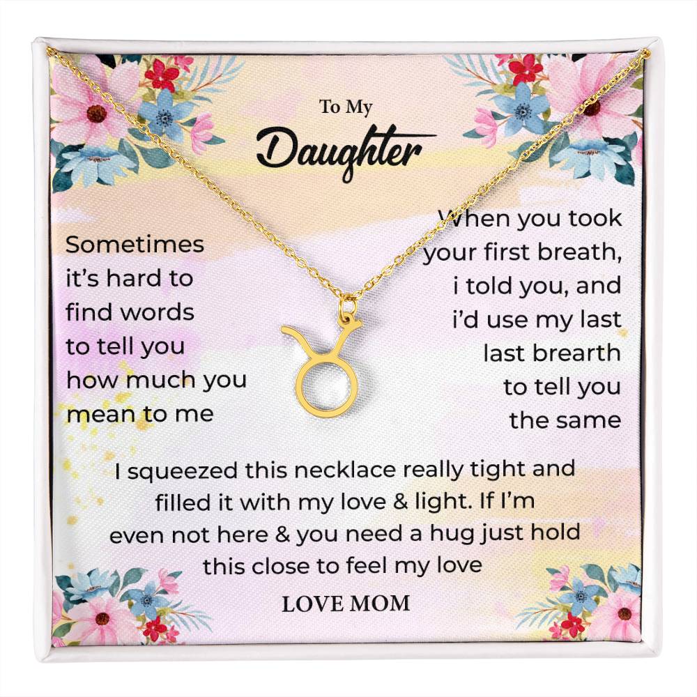 Zodiac Necklace for Daughter with Message Card