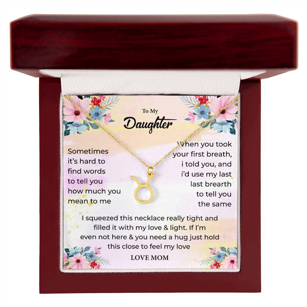 Zodiac Necklace for Daughter with Message Card