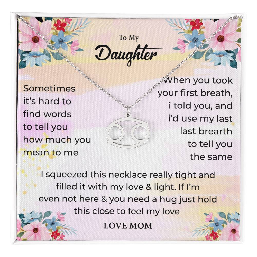 Zodiac Necklace for Daughter with Message Card
