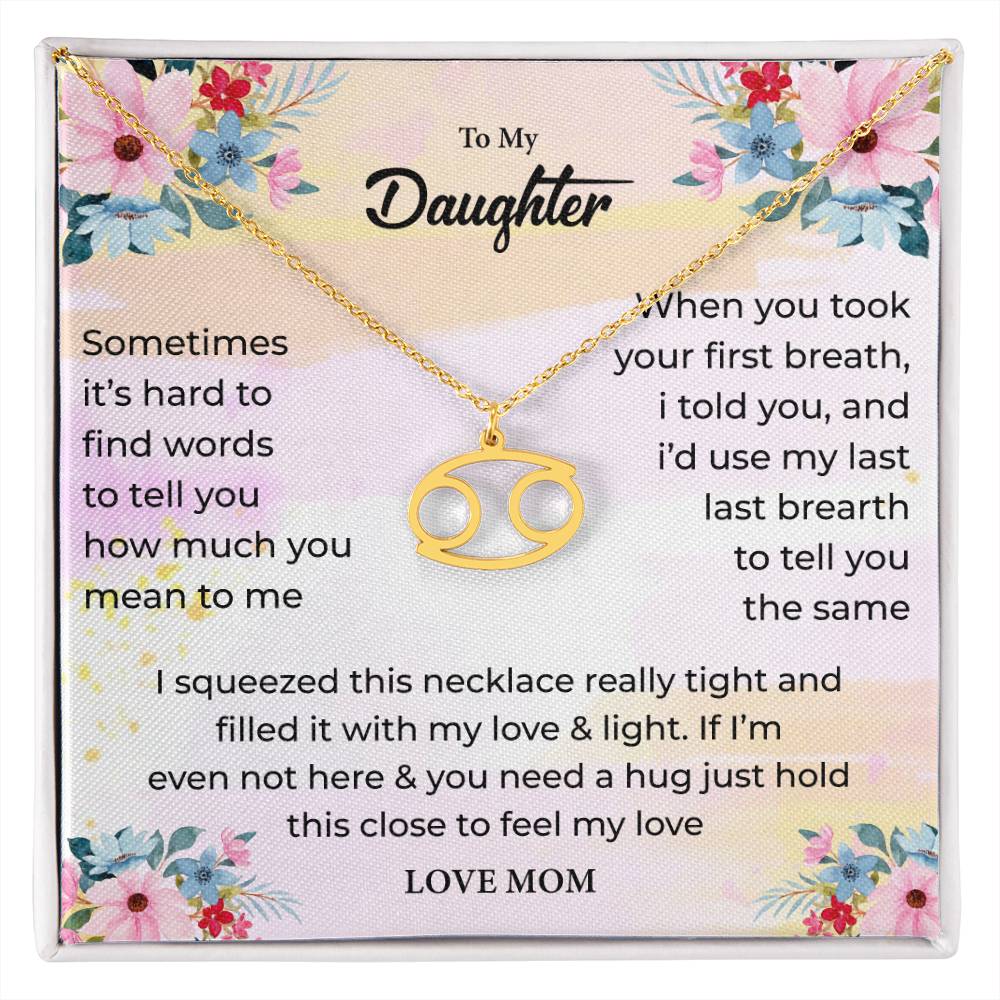 Zodiac Necklace for Daughter with Message Card