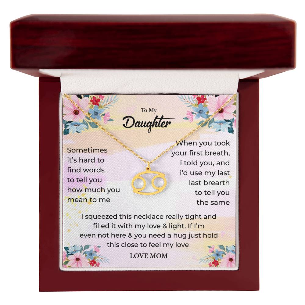 Zodiac Necklace for Daughter with Message Card
