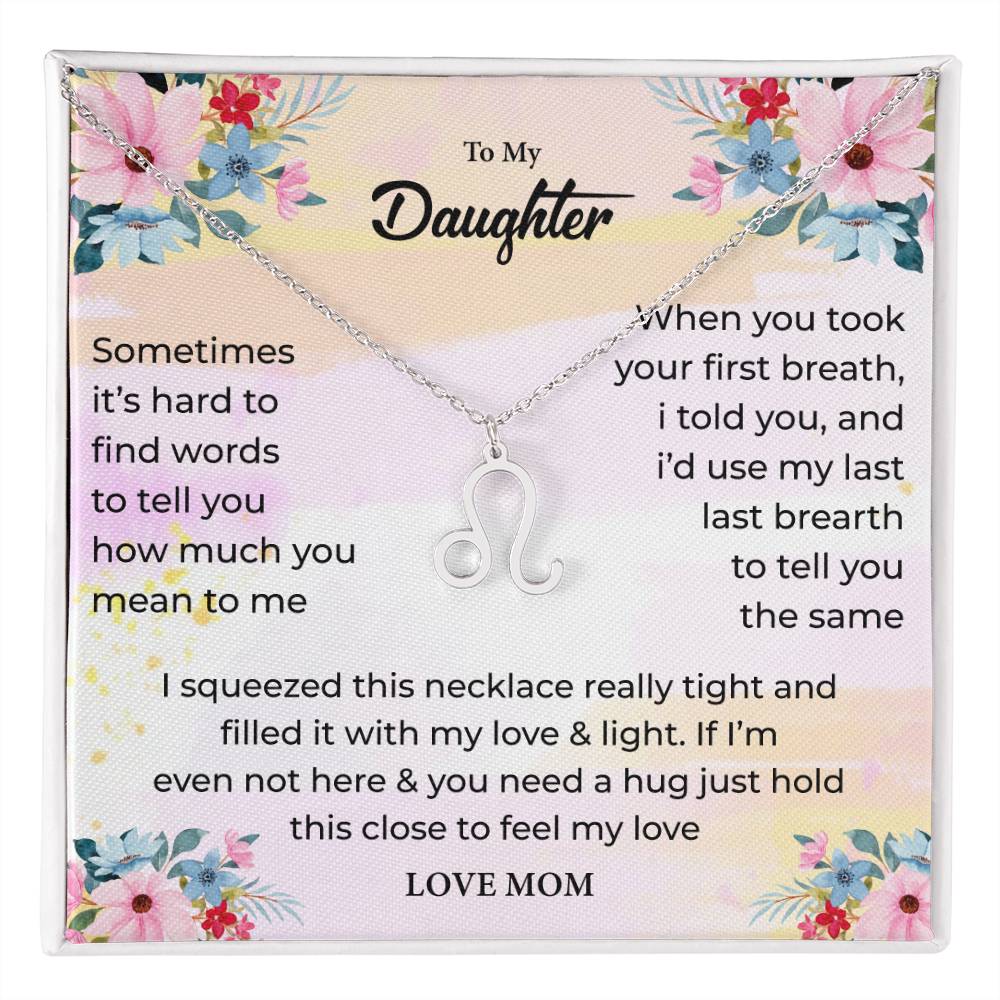 Zodiac Necklace for Daughter with Message Card