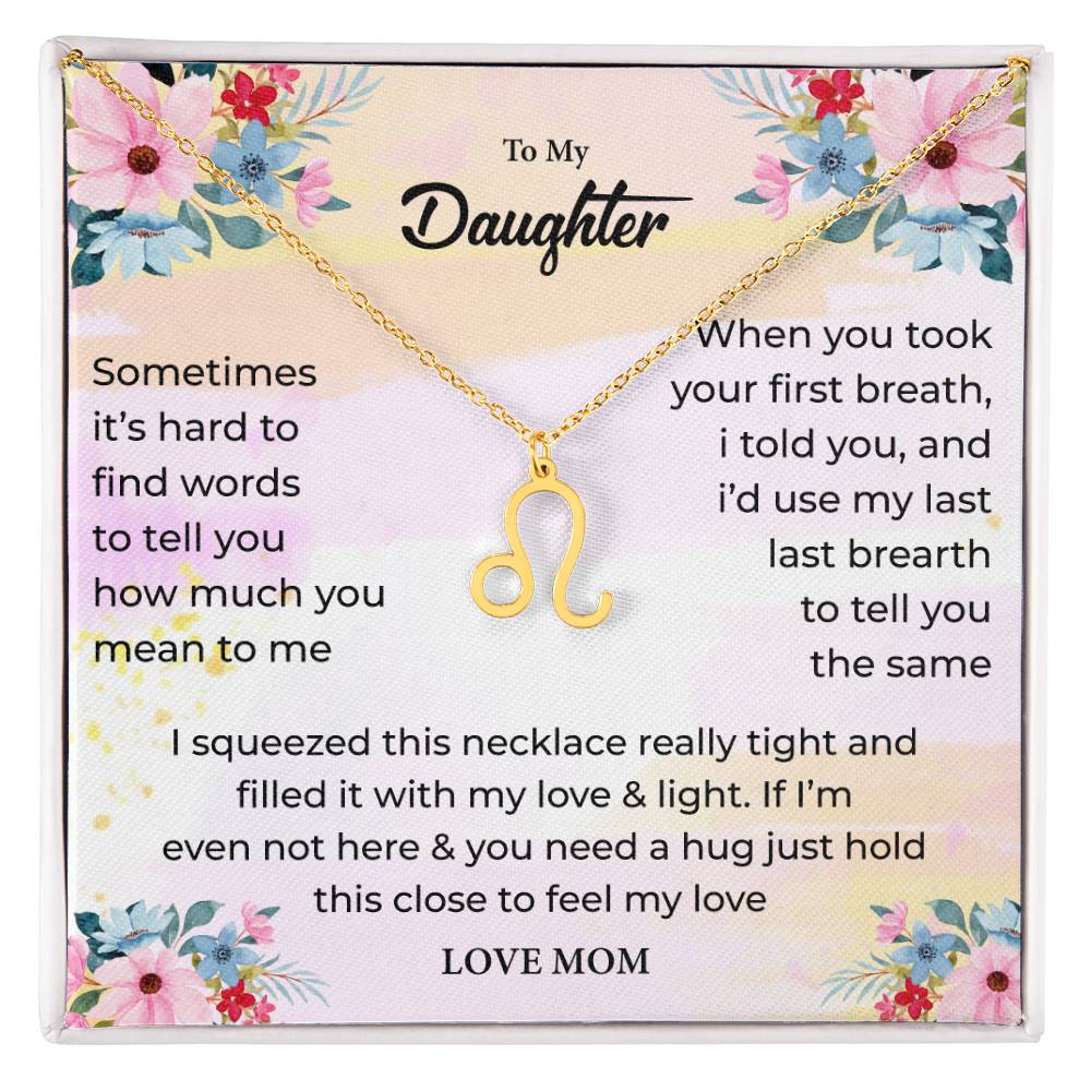 Zodiac Necklace for Daughter with Message Card