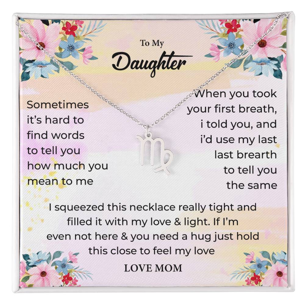 Zodiac Necklace for Daughter with Message Card