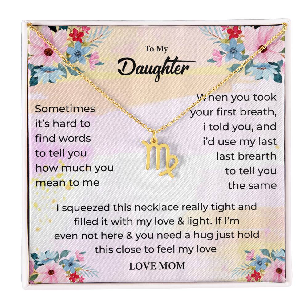 Zodiac Necklace for Daughter with Message Card
