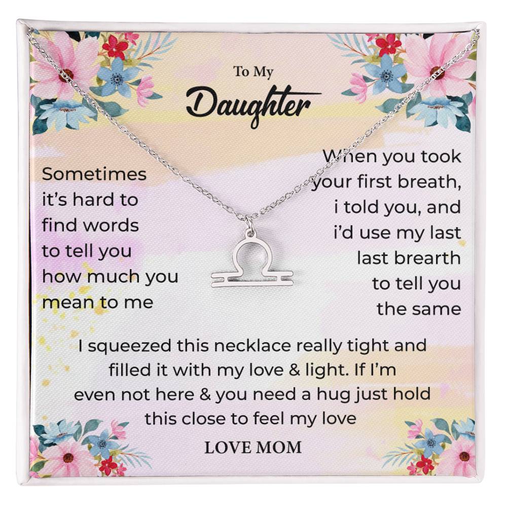 Zodiac Necklace for Daughter with Message Card