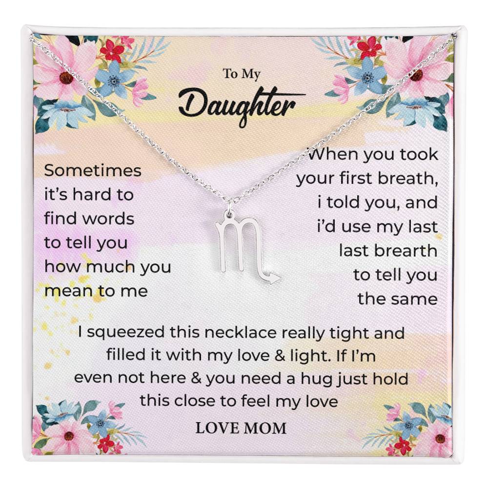 Zodiac Necklace for Daughter with Message Card
