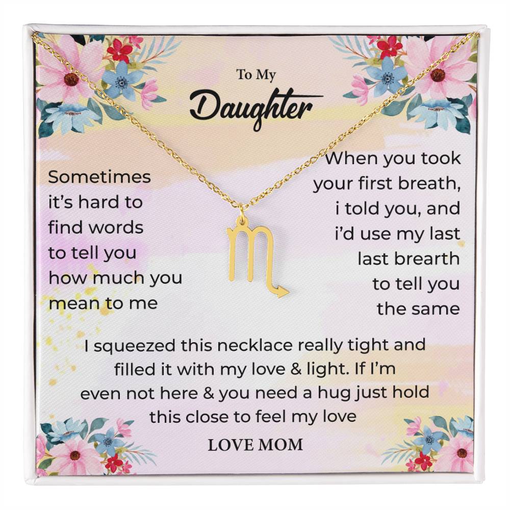 Zodiac Necklace for Daughter with Message Card
