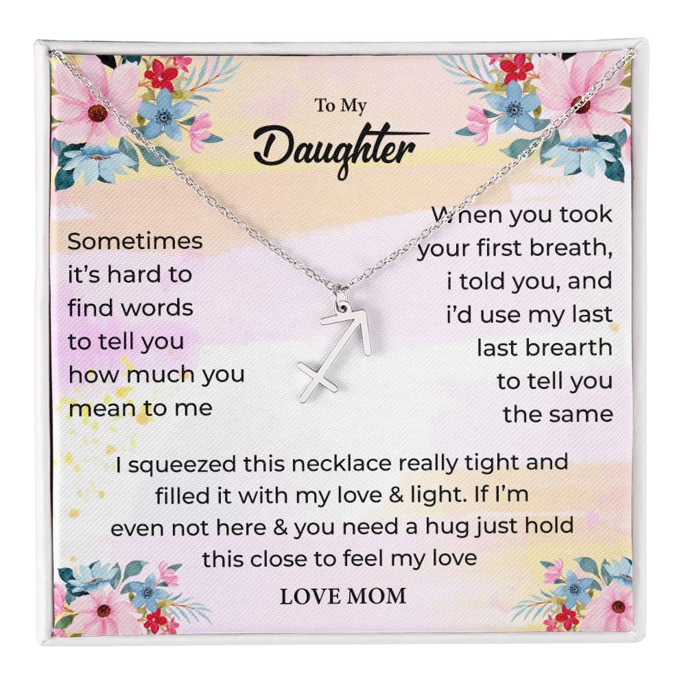 Zodiac Necklace for Daughter with Message Card