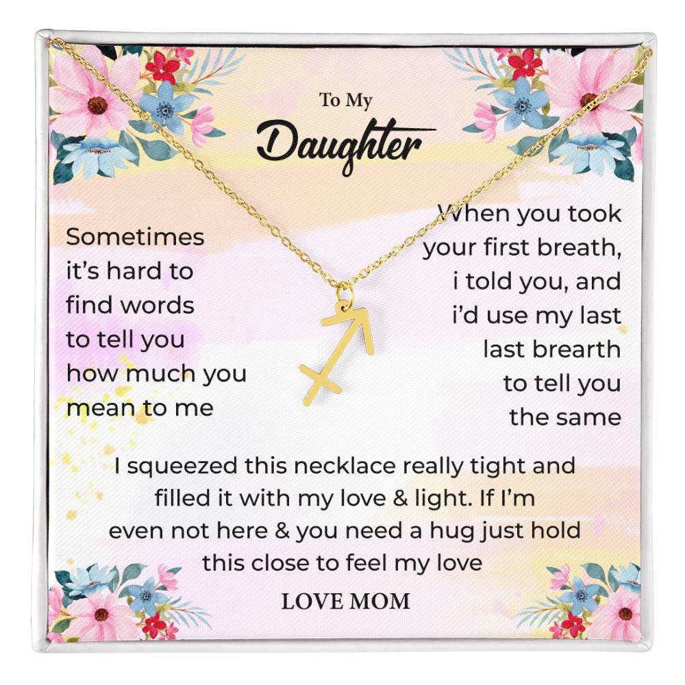 Zodiac Necklace for Daughter with Message Card