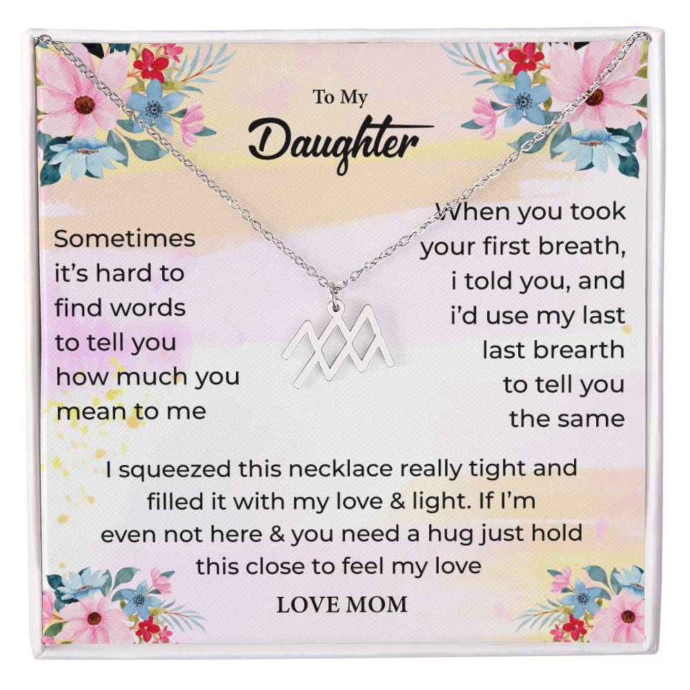 Zodiac Necklace for Daughter with Message Card