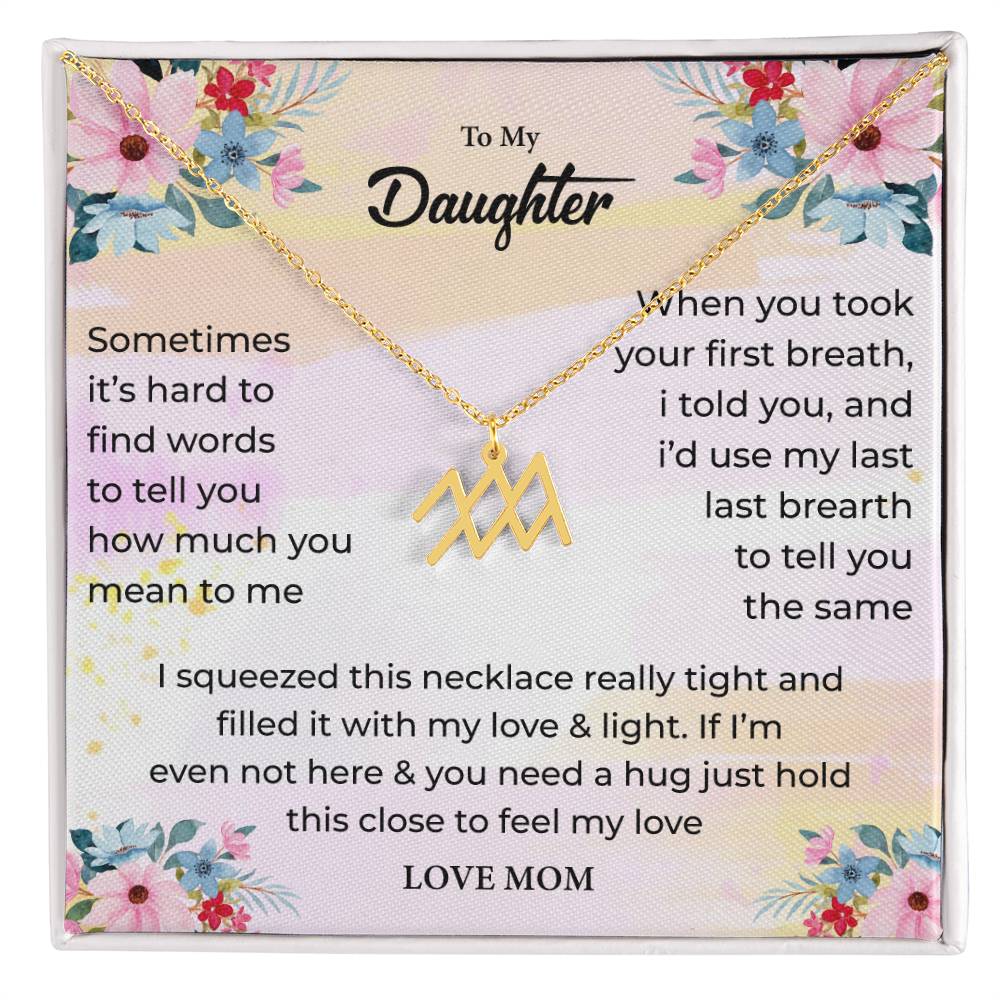 Zodiac Necklace for Daughter with Message Card