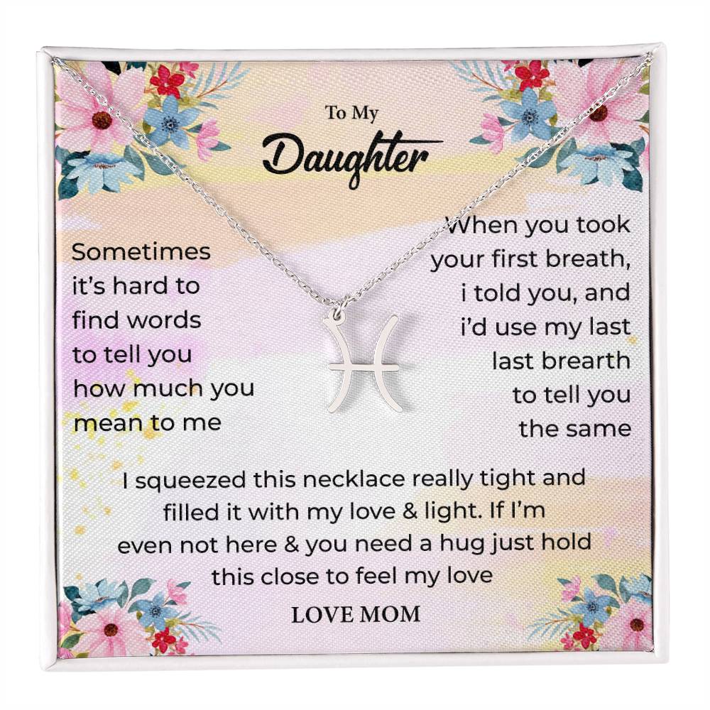 Zodiac Necklace for Daughter with Message Card