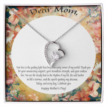 Cubic Zirconia Heart Necklace- Gift for Mom
