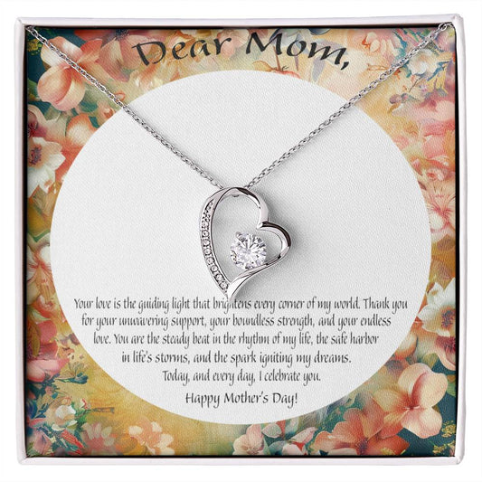 Cubic Zirconia Heart Necklace- Gift for Mom