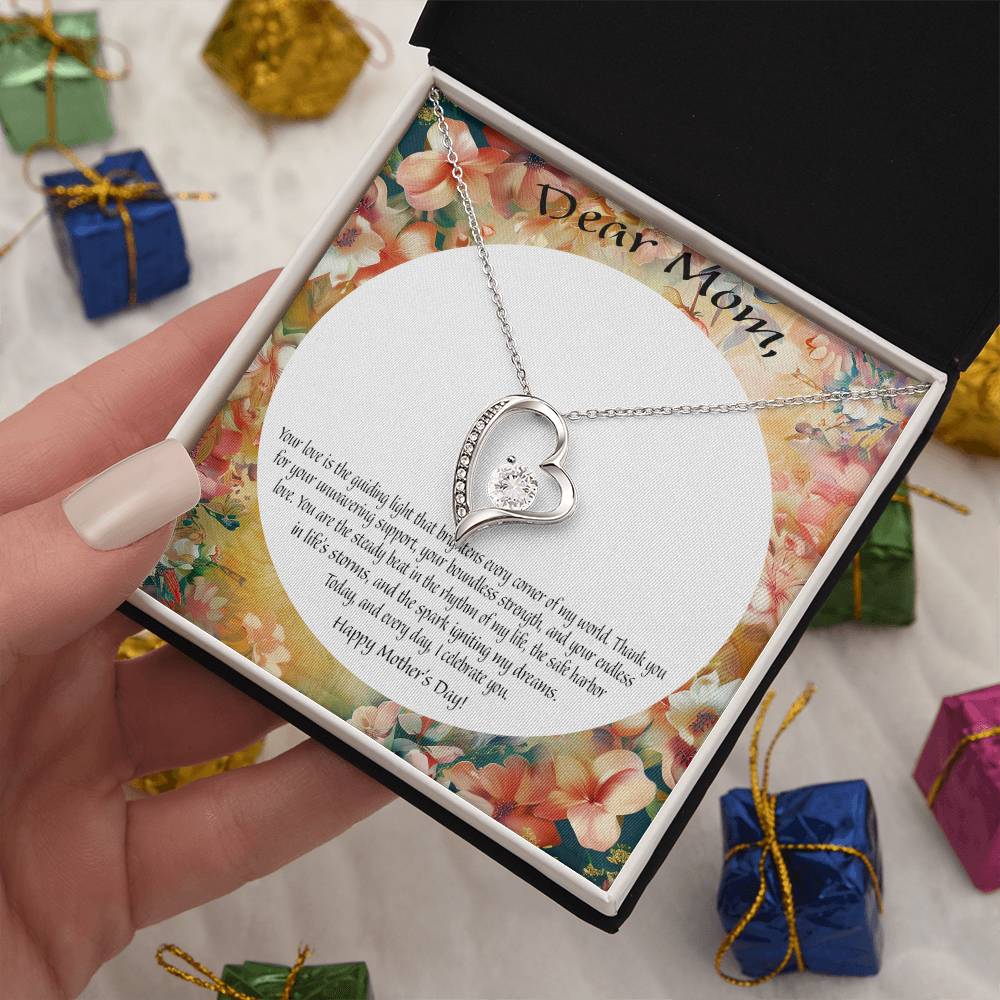 Cubic Zirconia Heart Necklace- Gift for Mom