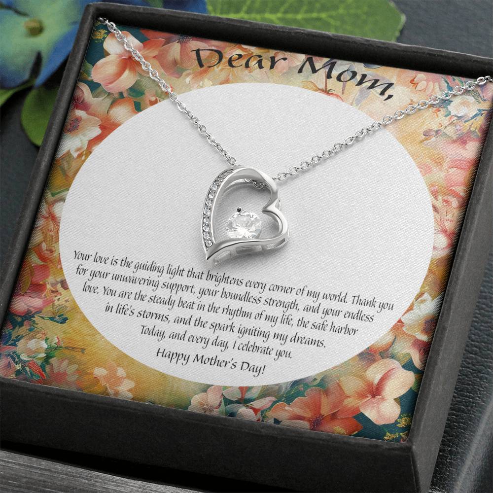 Cubic Zirconia Heart Necklace- Gift for Mom
