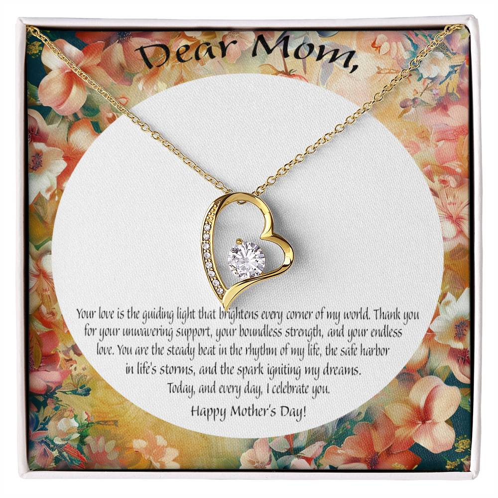 Cubic Zirconia Heart Necklace- Gift for Mom