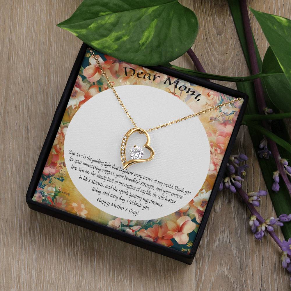 Cubic Zirconia Heart Necklace- Gift for Mom