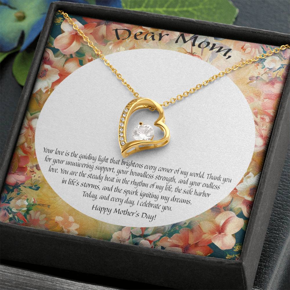 Cubic Zirconia Heart Necklace- Gift for Mom