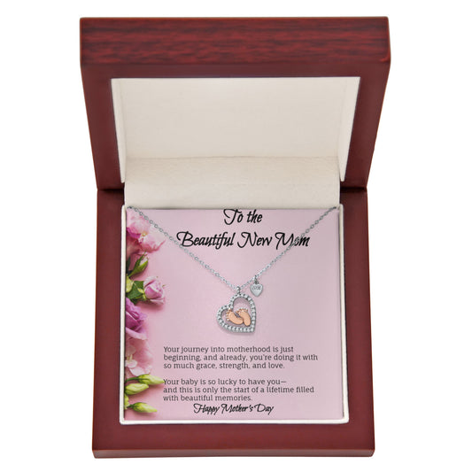 New Mom Necklace - To a Beautiful New Mom – A First Mother's Day Gift Filled with Love & Encouragement The Perfect Baby Shower Present