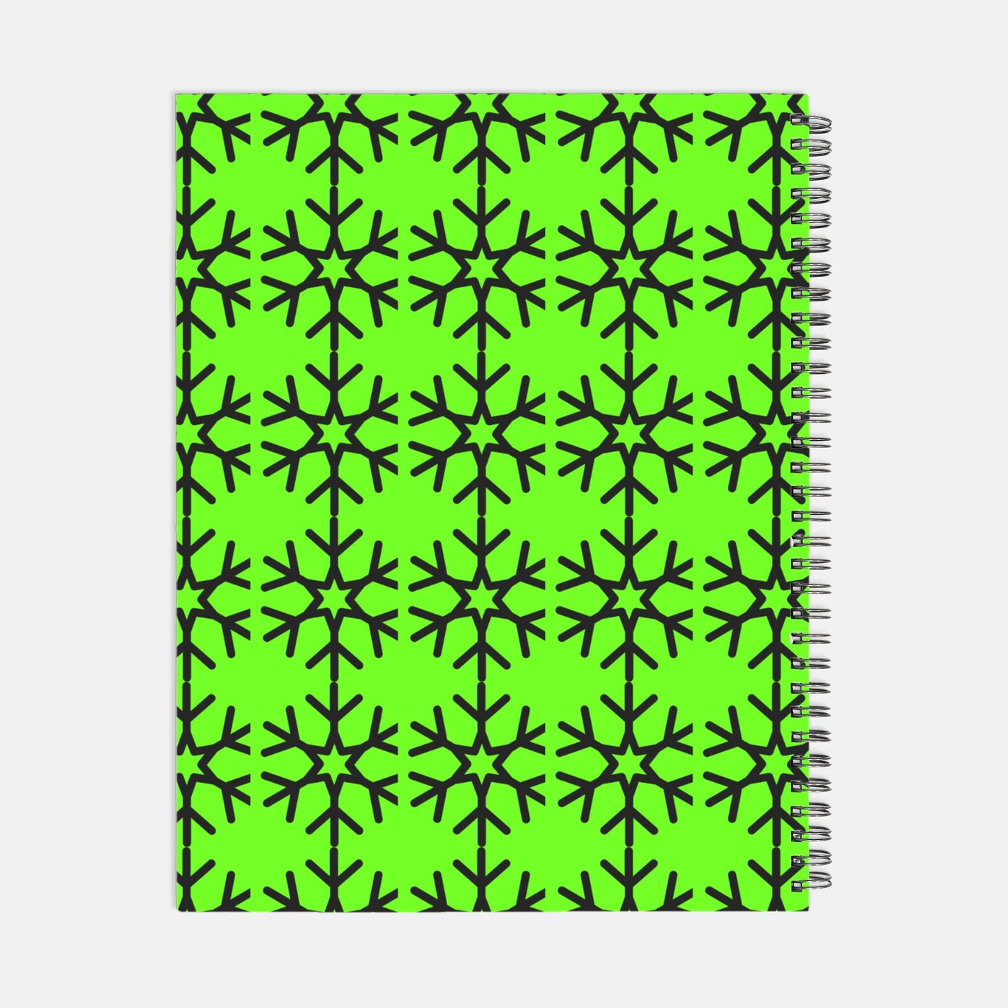 Green Snowflake Notebook Hardcover Spiral 8.5 x 11