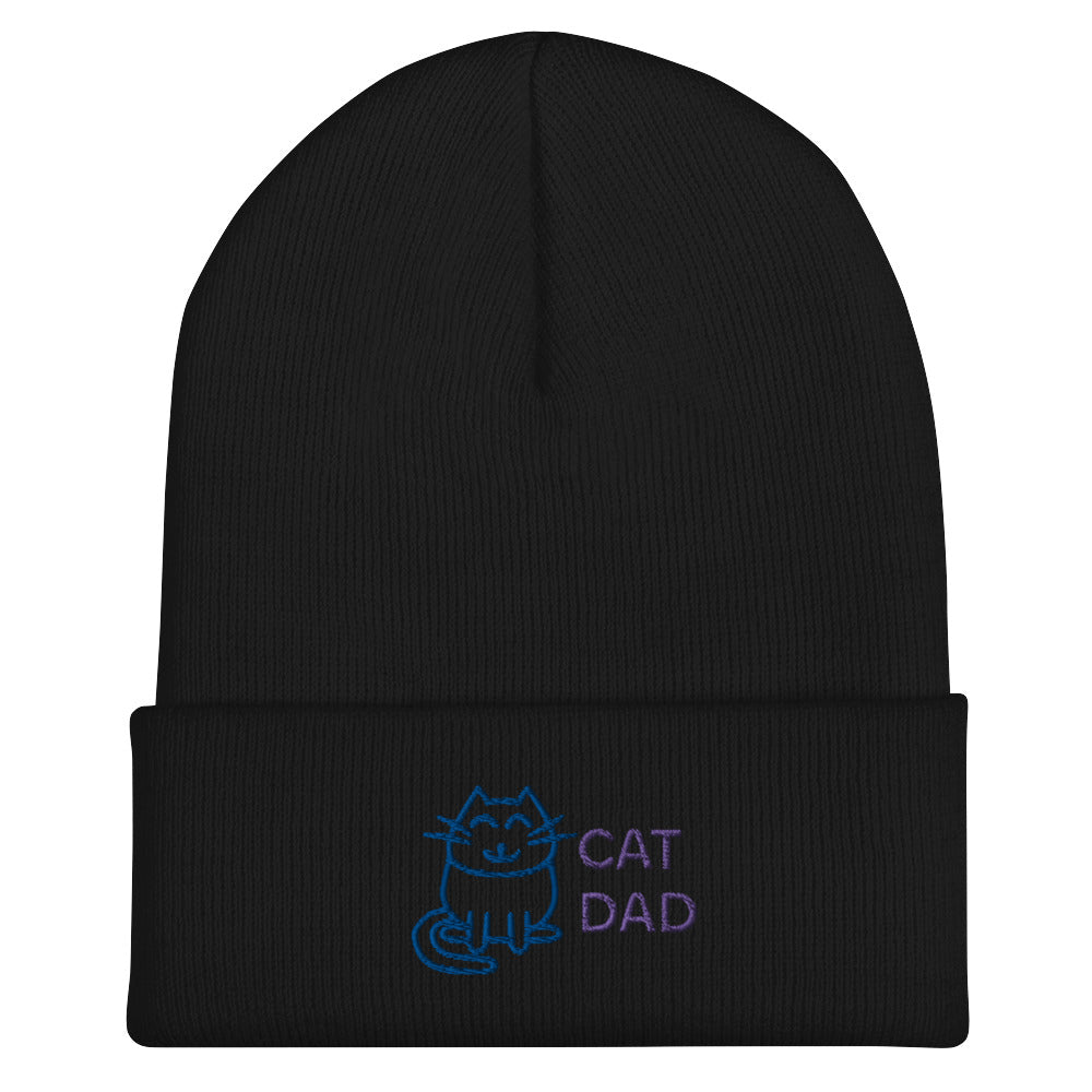 Cat Dad Cuffed Beanie