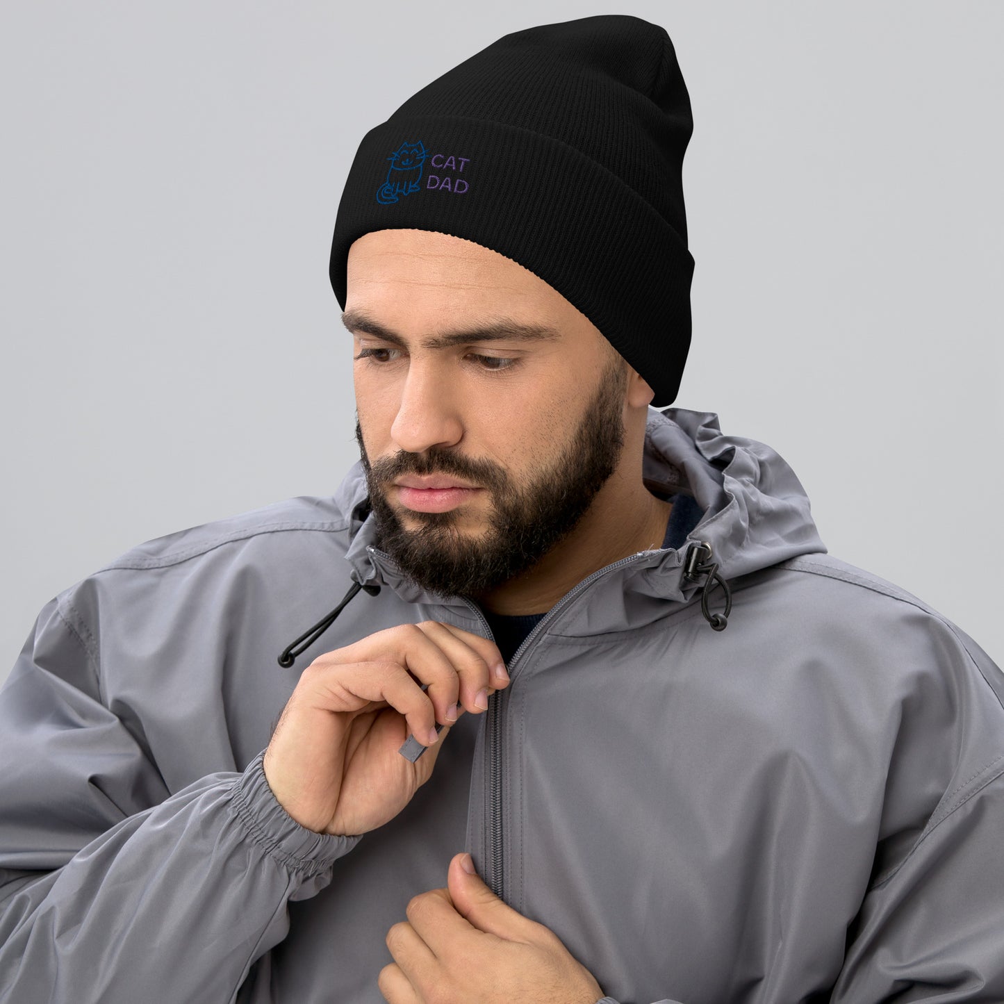 Cat Dad Cuffed Beanie