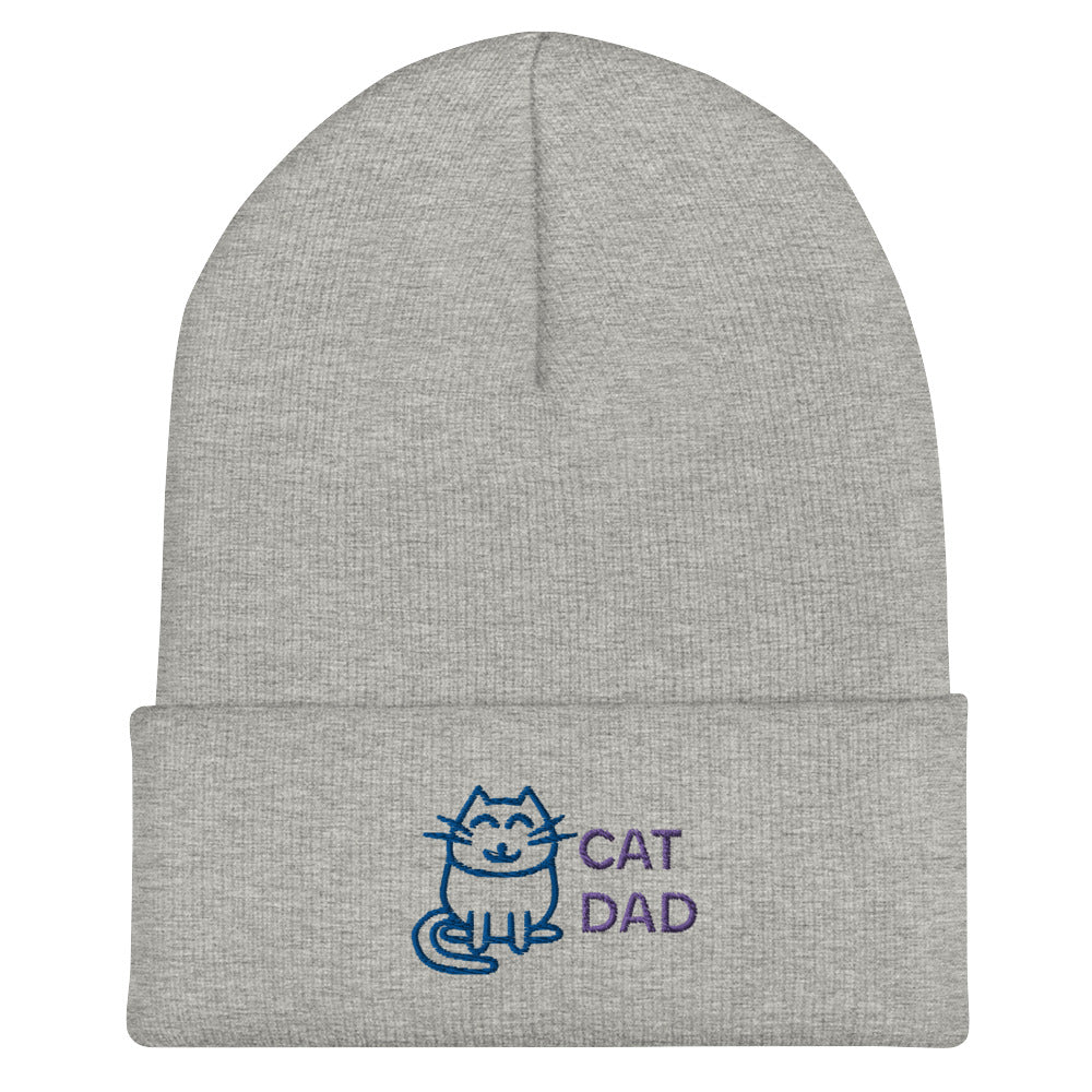 Cat Dad Cuffed Beanie