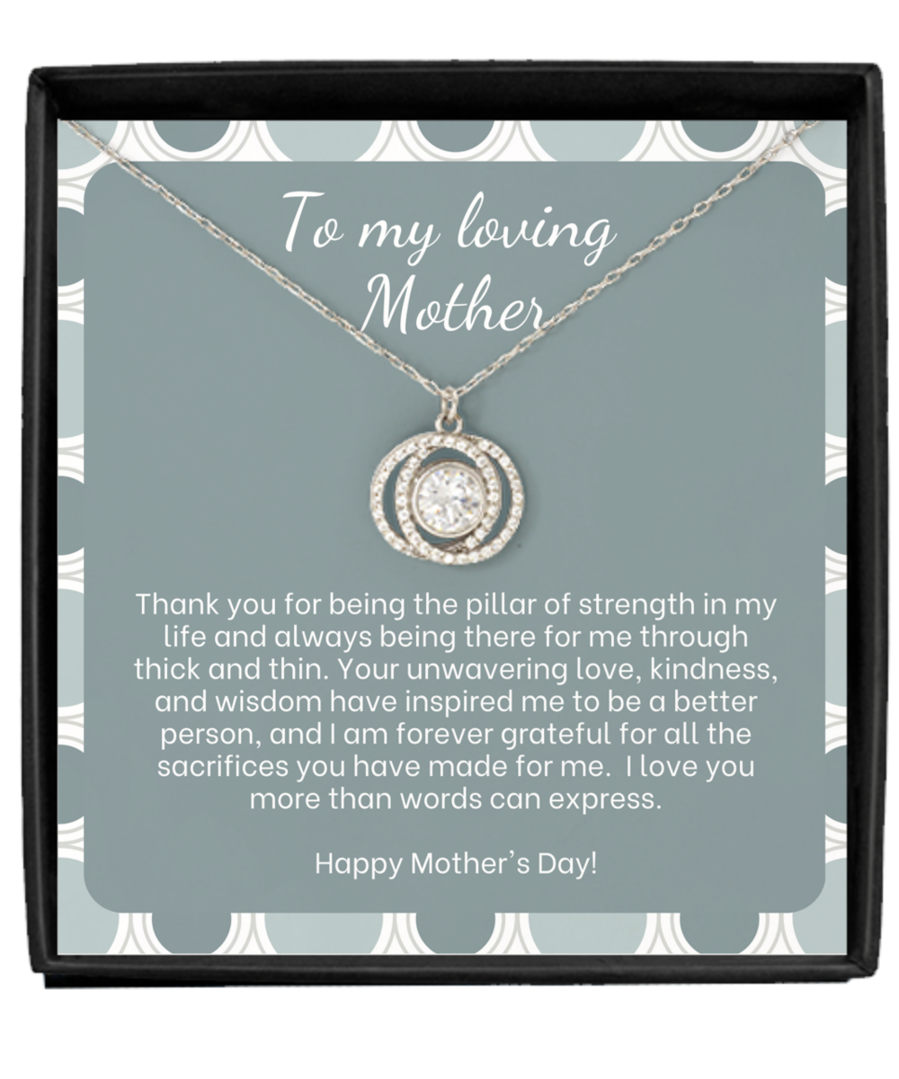 Sterling Silver Double Cubic Zirconia Necklace for Mom