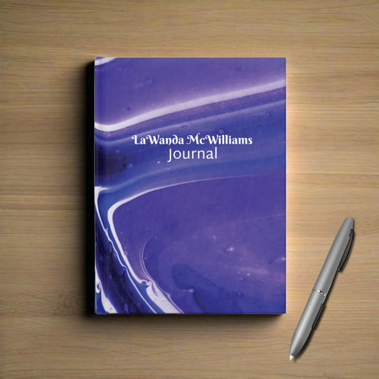 Personalized Purple Abstract Journal with Ruled Line Paper