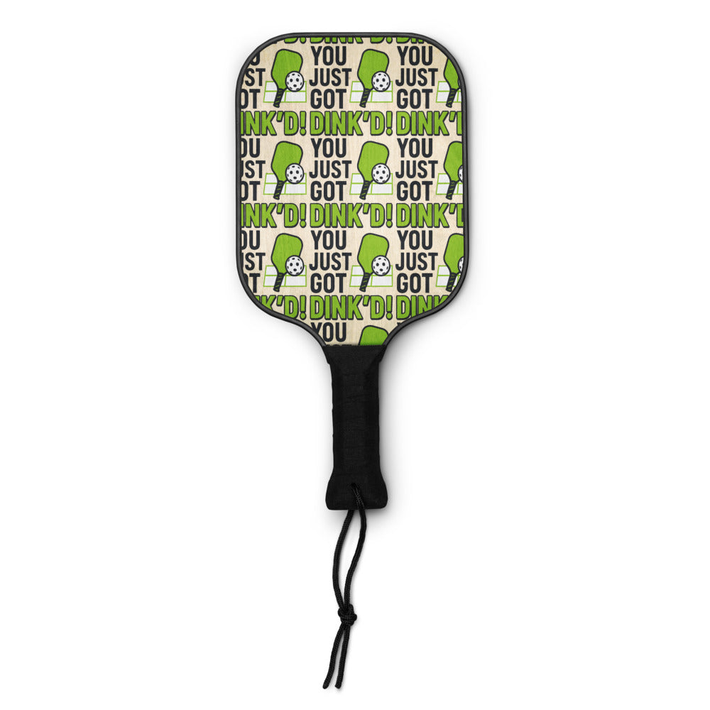You Just Got Dink’d Pickleball Paddle Set – Funny Wooden Paddles with Balls & Carry Bag | Fun Gift for Pickleball Lovers