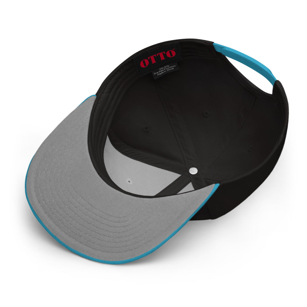 Aqua blue black cap