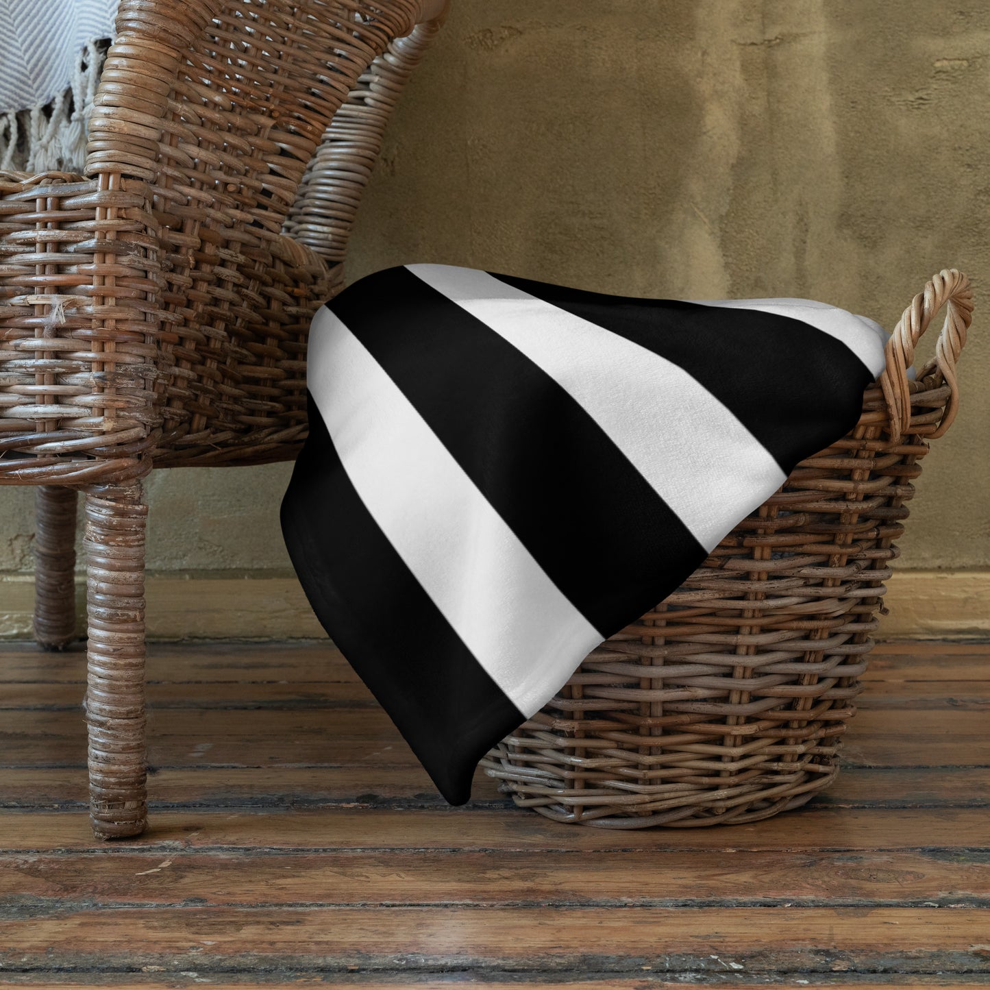 black and white stripe blanket