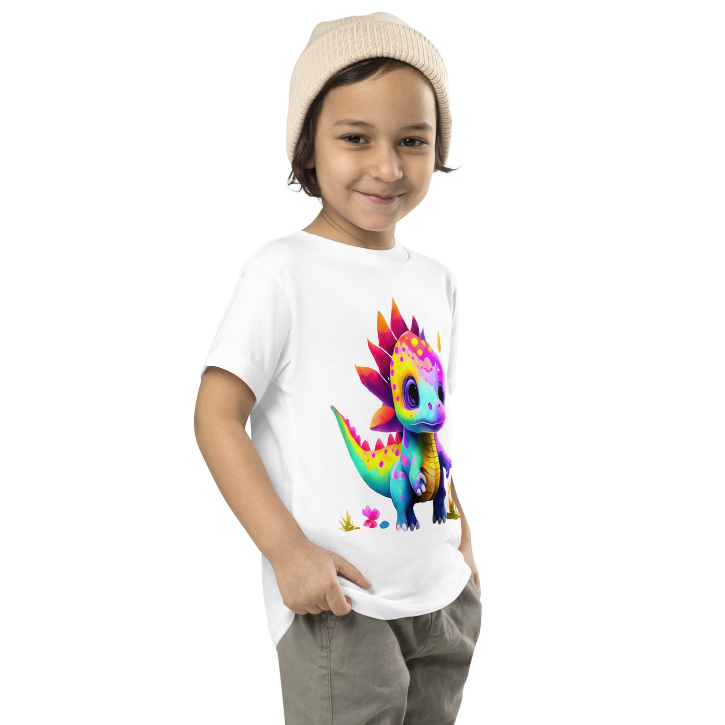 WHITE TEE WITH DINOSAUR