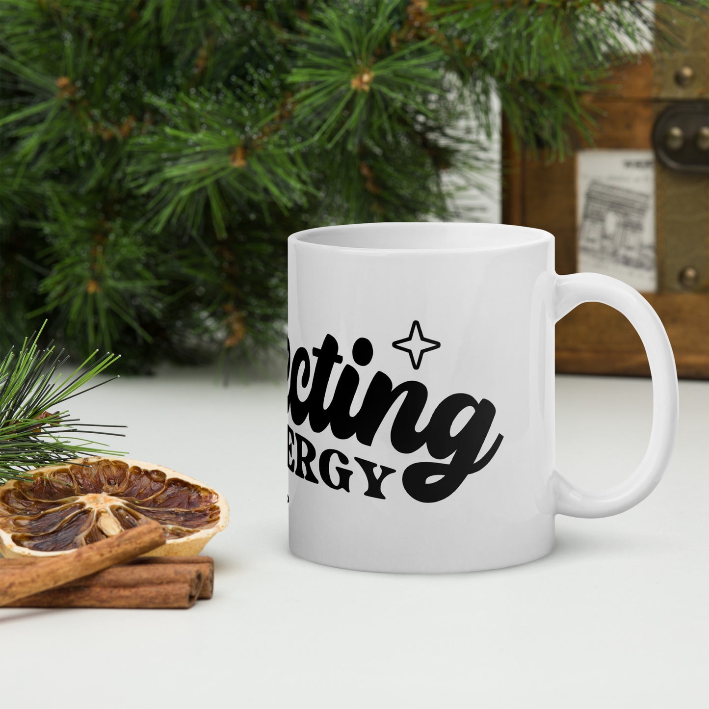 Protecting My Energy White Glossy Mug