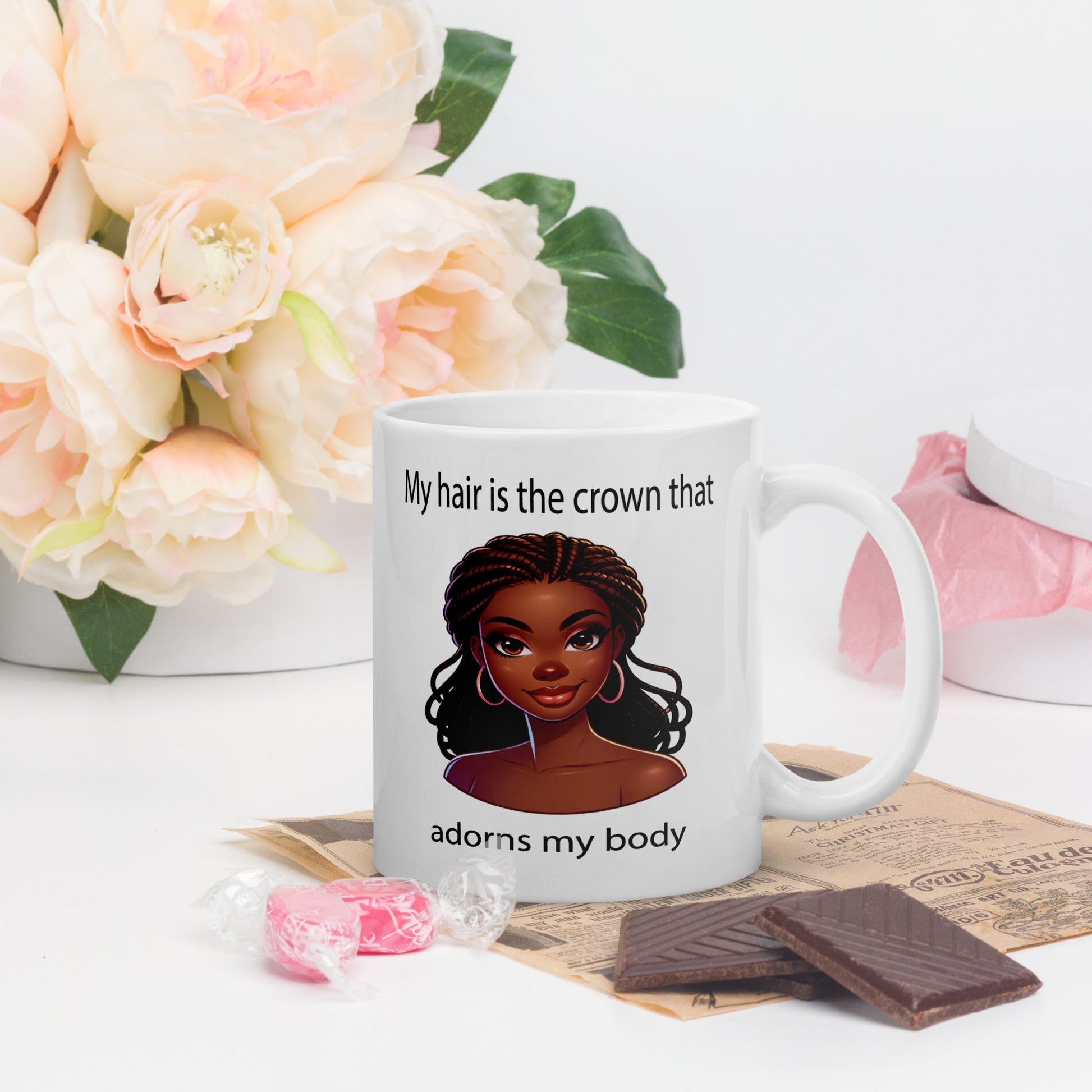 My Hair is the crown that adorns my body mug