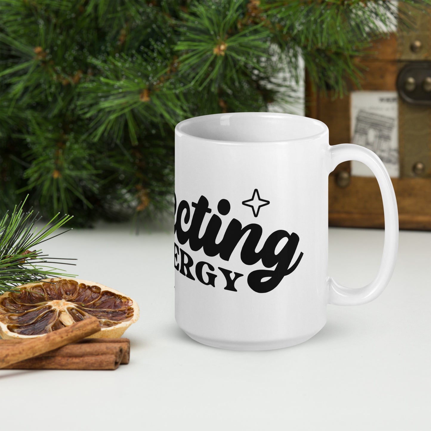 Protecting My Energy White Glossy Mug