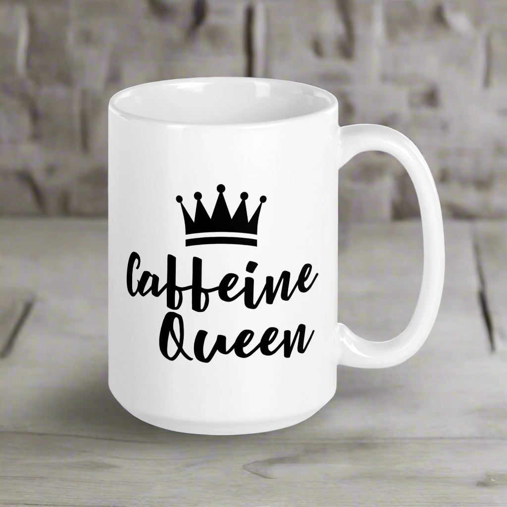 Caffeine Queen White Glossy Mug