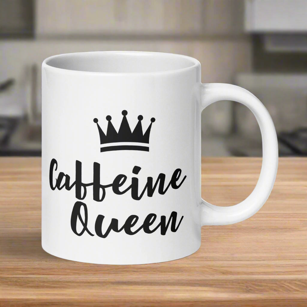 Caffeine Queen White Glossy Mug