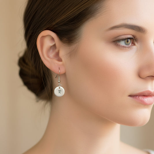 Personalized Initial Charm Earrings